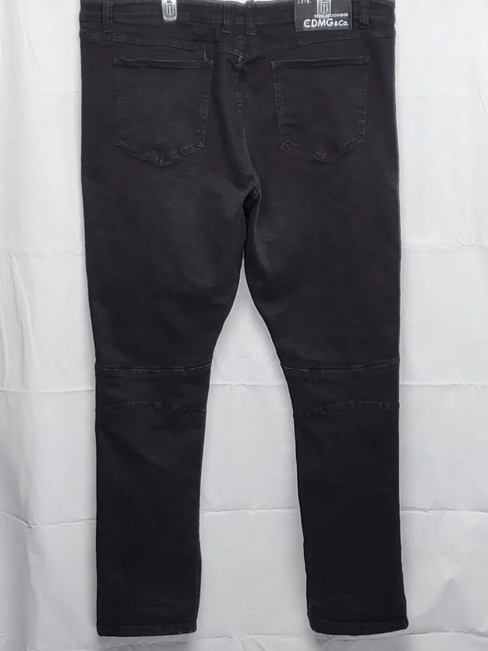 CDMG Moto Jeans Mens 44 X 34 (Tag 42X34) Stretch Slim Biker Streetwear Black
